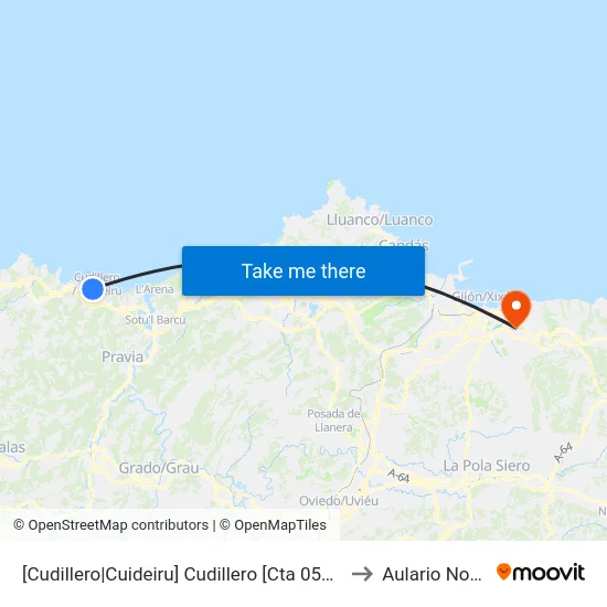 [Cudillero|Cuideiru]  Cudillero [Cta 05280] to Aulario Norte map