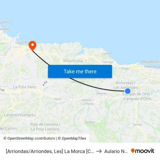 [Arriondas/Arriondes, Les]  La Morca [Cta 05426] to Aulario Norte map
