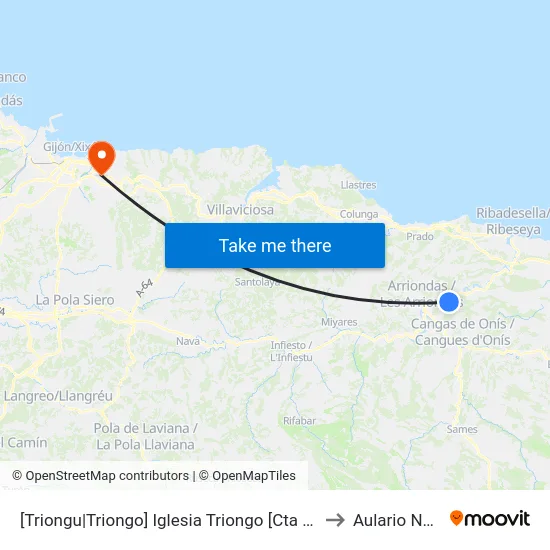 [Triongu|Triongo]  Iglesia Triongo [Cta 05449] to Aulario Norte map