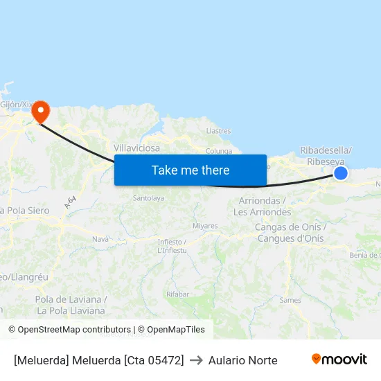 [Meluerda]  Meluerda [Cta 05472] to Aulario Norte map