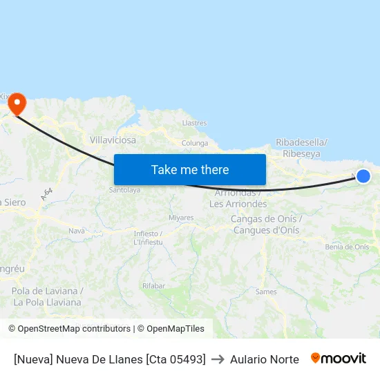 [Nueva]  Nueva De Llanes [Cta 05493] to Aulario Norte map