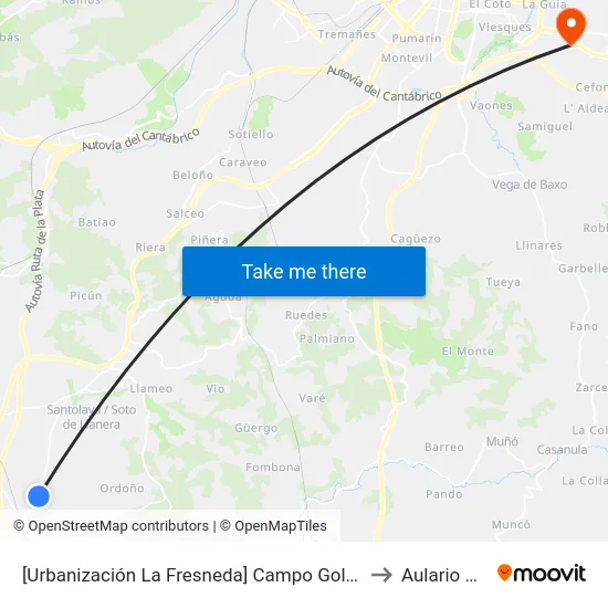[Urbanización La Fresneda]  Campo Golf  [Cta 05506] to Aulario Norte map