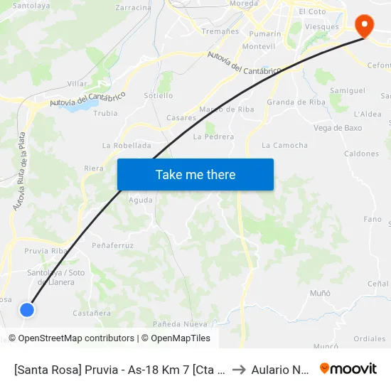 [Santa Rosa]  Pruvia - As-18 Km 7 [Cta 05509] to Aulario Norte map