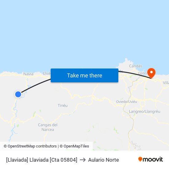 [Llaviada]  Llaviada [Cta 05804] to Aulario Norte map