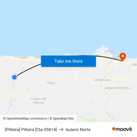 [Piñeira]  Piñeira [Cta 05814] to Aulario Norte map