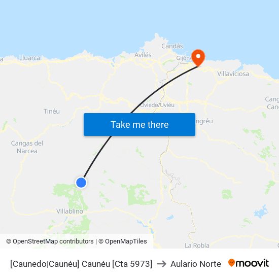 [Caunedo|Caunéu]  Caunéu [Cta 5973] to Aulario Norte map