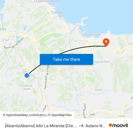 [Abarrío|Abarrio]  Alto La Miranda [Cta 06250] to Aulario Norte map