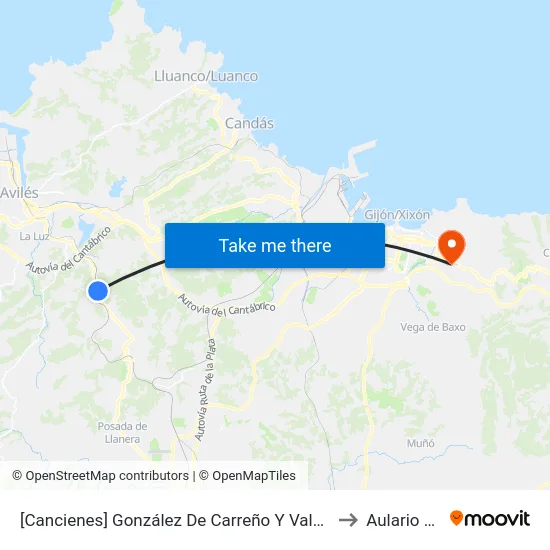 [Cancienes]  González De Carreño Y Valdés [Cta 06294] to Aulario Norte map