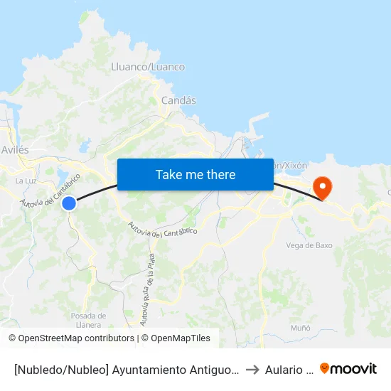 [Nubledo/Nubleo]  Ayuntamiento Antiguo Corvera [Cta 06299] to Aulario Norte map