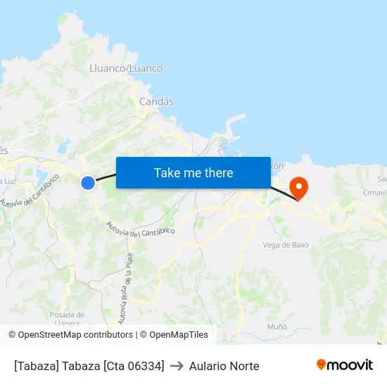 [Tabaza]  Tabaza [Cta 06334] to Aulario Norte map
