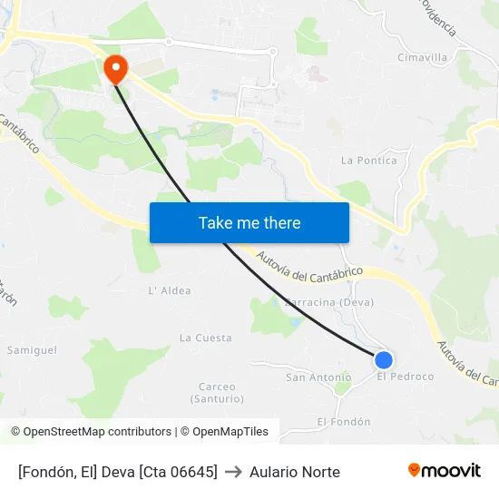 [Fondón, El]  Deva [Cta 06645] to Aulario Norte map