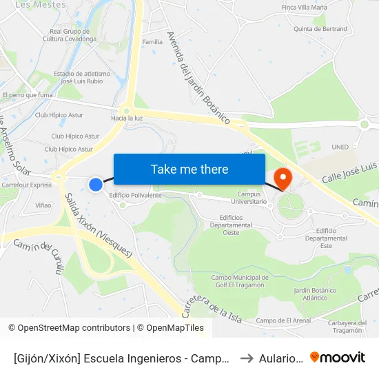 [Gijón/Xixón]  Escuela Ingenieros - Campus Viesques [Cta 06903] to Aulario Norte map