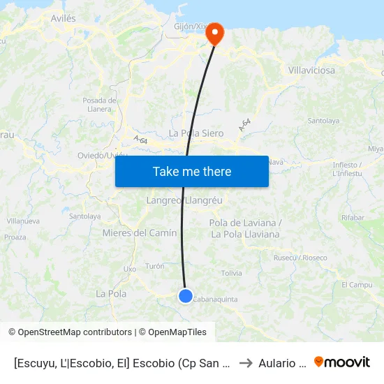 [Escuyu, L'|Escobio, El]  Escobio (Cp San Pedro) [Cta 07241] to Aulario Norte map