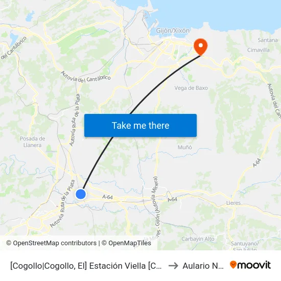 [Cogollo|Cogollo, El]  Estación Viella [Cta 07412] to Aulario Norte map