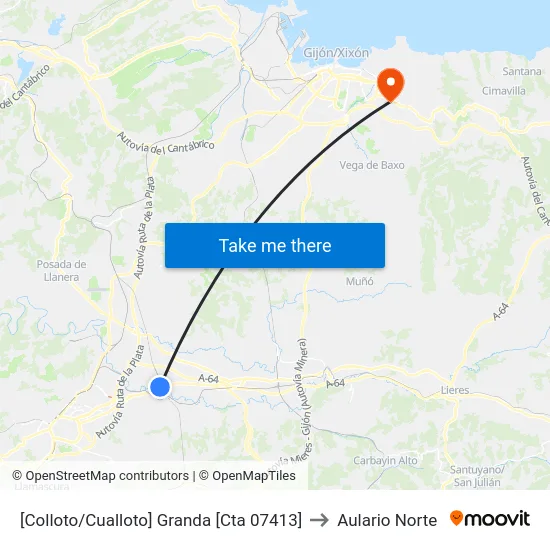 [Colloto/Cualloto]  Granda [Cta 07413] to Aulario Norte map