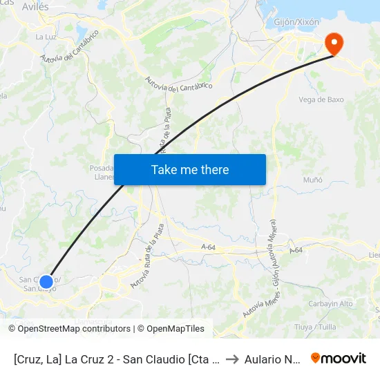 [Cruz, La]  La Cruz 2 - San Claudio [Cta 07516] to Aulario Norte map