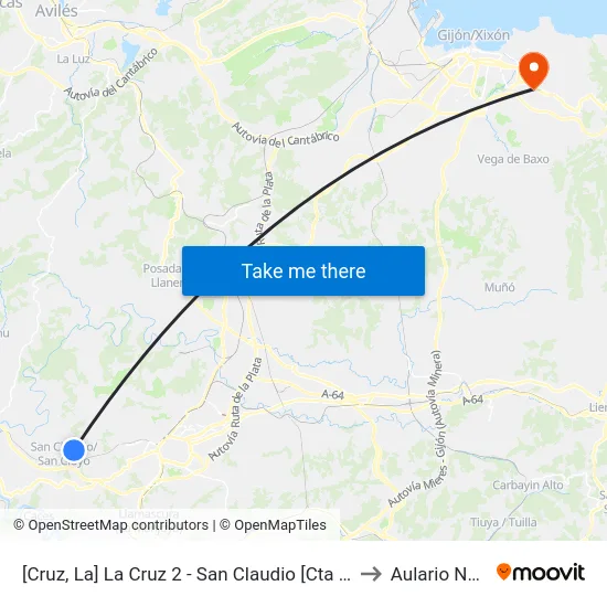 [Cruz, La]  La Cruz 2 - San Claudio [Cta 07517] to Aulario Norte map