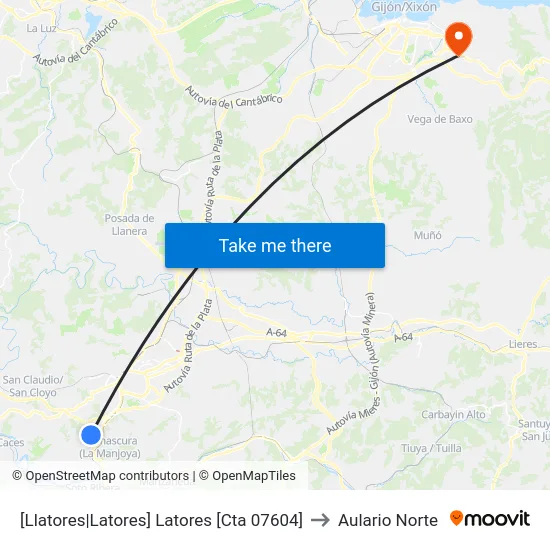 [Llatores|Latores]  Latores [Cta 07604] to Aulario Norte map
