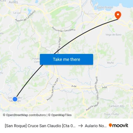 [San Roque]  Cruce San Claudio [Cta 07865] to Aulario Norte map