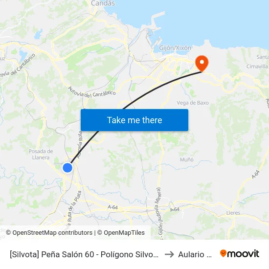[Silvota]  Peña Salón 60 - Polígono Silvota [Cta 07952] to Aulario Norte map
