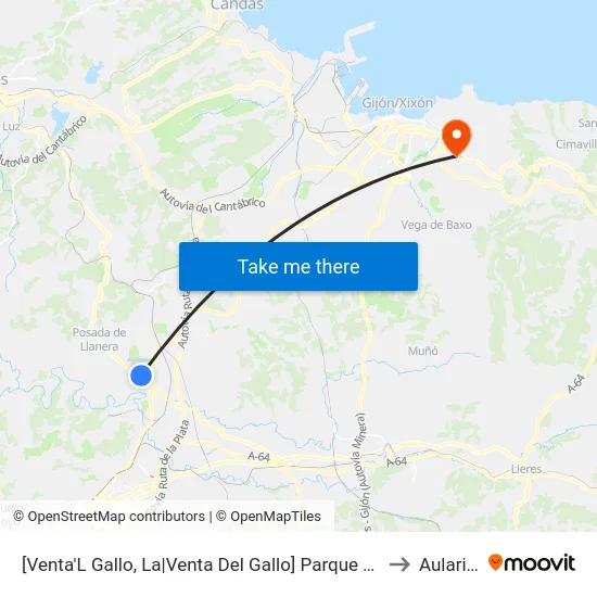 [Venta'L Gallo, La|Venta Del Gallo]  Parque Tecnológico - Parcela 34 [Cta 08414] to Aulario Norte map