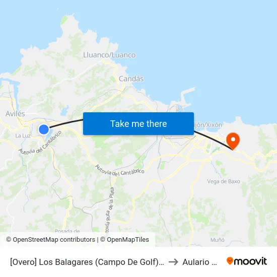 [Overo]  Los Balagares (Campo De Golf) [Cta 08662] to Aulario Norte map