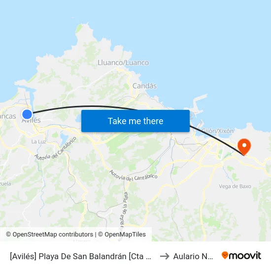[Avilés]  Playa De San Balandrán [Cta 09127] to Aulario Norte map