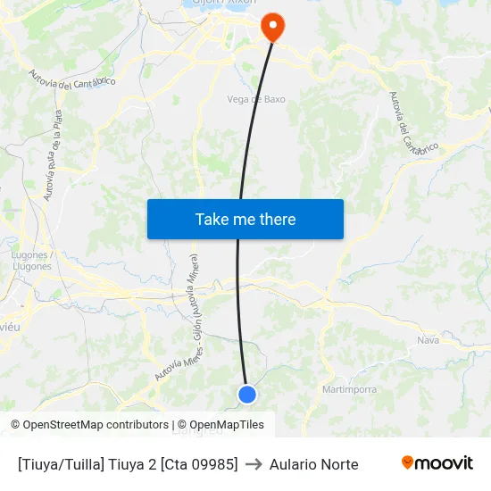[Tiuya/Tuilla]  Tiuya 2 [Cta 09985] to Aulario Norte map