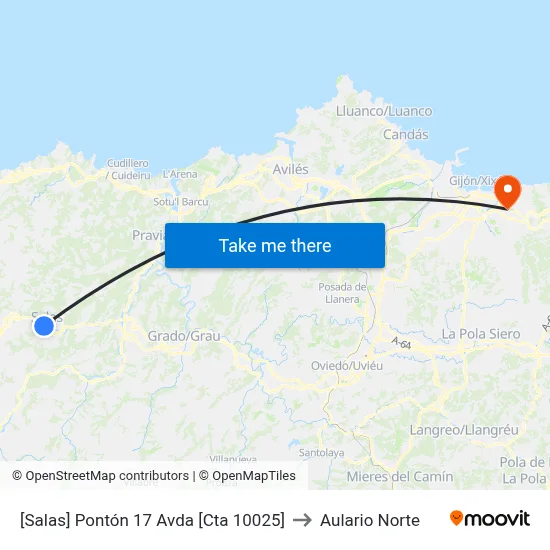 [Salas]  Pontón 17 Avda [Cta 10025] to Aulario Norte map