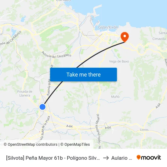 [Silvota]  Peña Mayor 61b - Polígono Silvota [Cta 10081] to Aulario Norte map