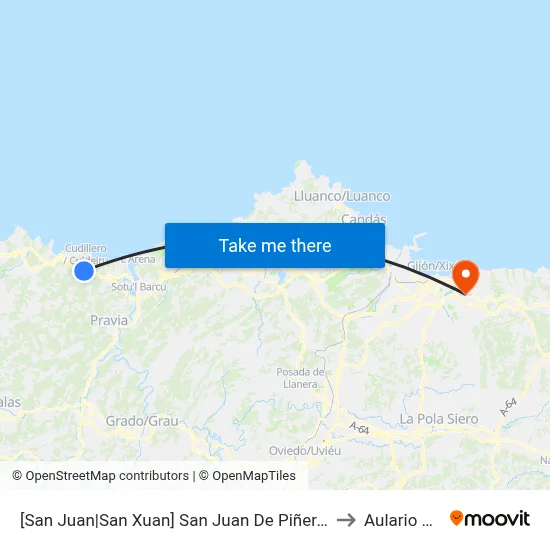 [San Juan|San Xuan]  San Juan De Piñera [Cta 10128] to Aulario Norte map