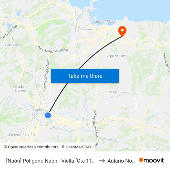 [Naón]  Polígono Naón - Viella [Cta 11777] to Aulario Norte map