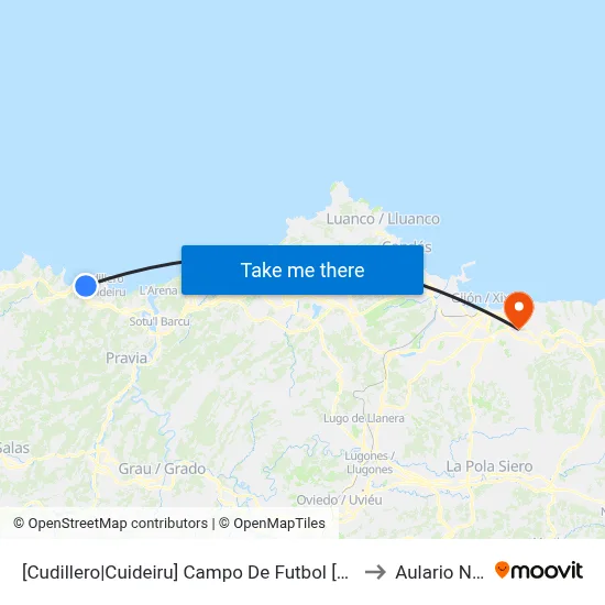 [Cudillero|Cuideiru]  Campo De Futbol [Cta 21434] to Aulario Norte map