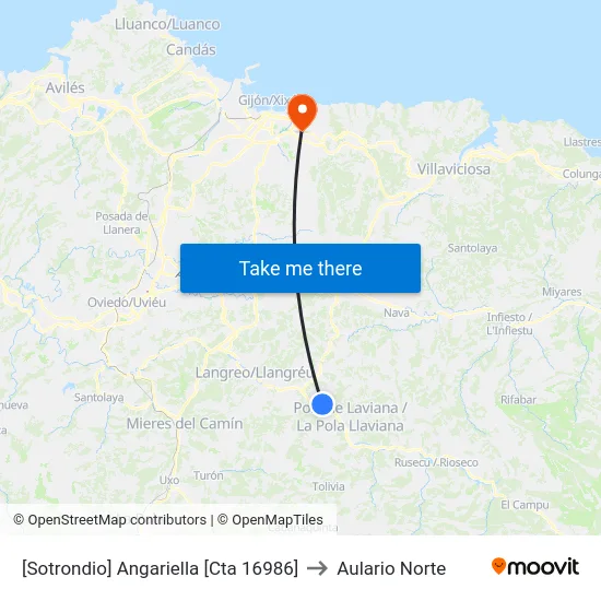 [Sotrondio]  Angariella [Cta 16986] to Aulario Norte map