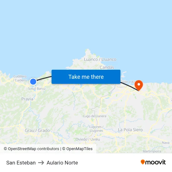 San Esteban to Aulario Norte map