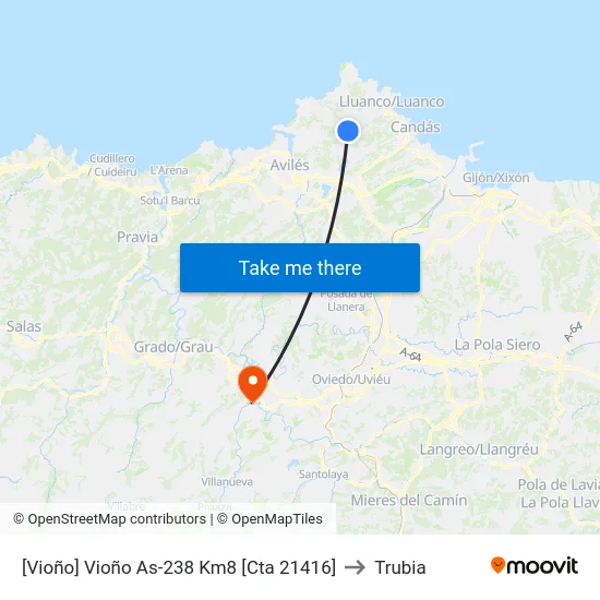 [Vioño]  Vioño As-238 Km8 [Cta 21416] to Trubia map