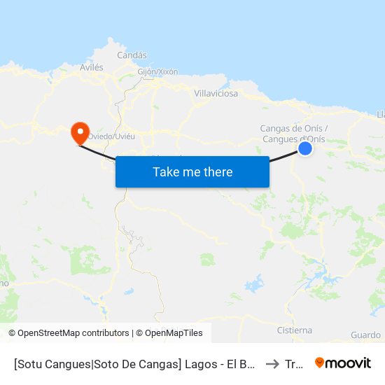 [Sotu Cangues|Soto De Cangas]  Lagos - El Bosque [Cta 21420] to Trubia map