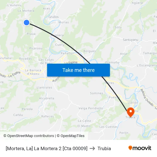 [Mortera, La]  La Mortera 2 [Cta 00009] to Trubia map