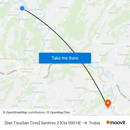 [San Tisu|San Tirso]  Santirso 2 [Cta 00014] to Trubia map