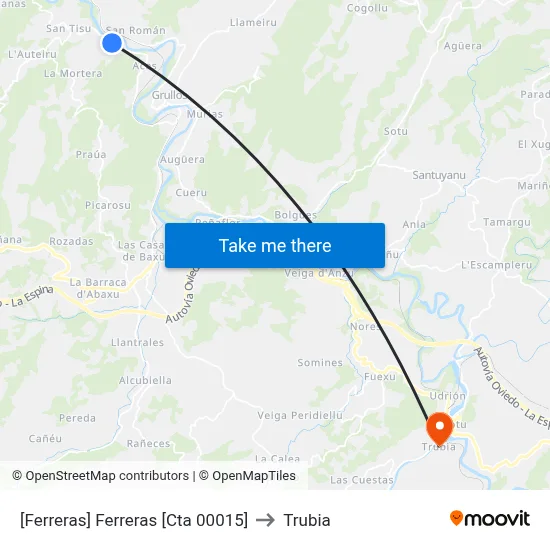 [Ferreras]  Ferreras [Cta 00015] to Trubia map