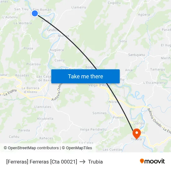 [Ferreras]  Ferreras [Cta 00021] to Trubia map