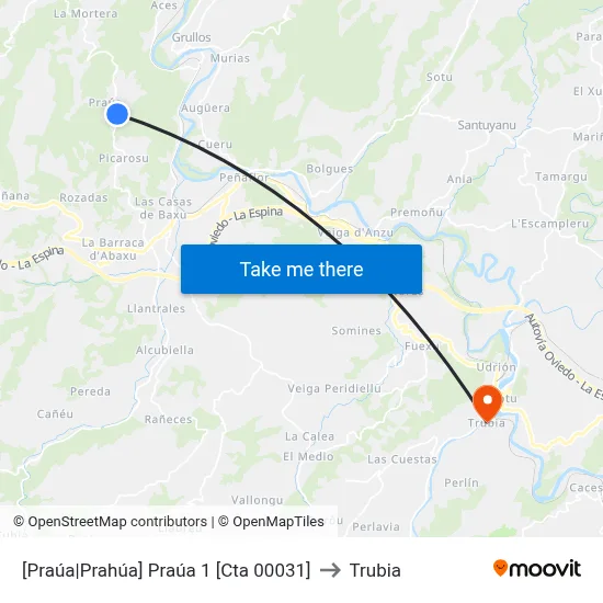 [Praúa|Prahúa]  Praúa 1 [Cta 00031] to Trubia map