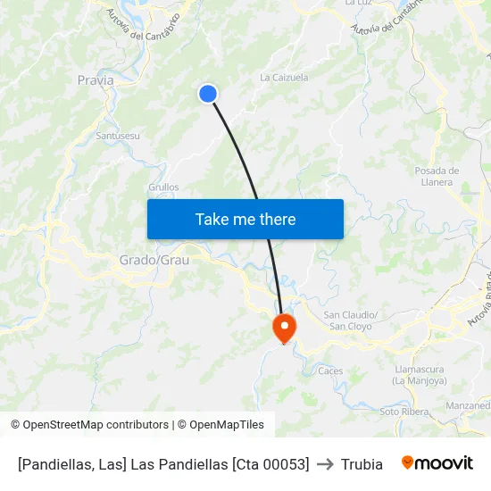 [Pandiellas, Las]  Las Pandiellas [Cta 00053] to Trubia map