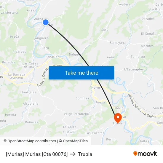 [Murias]  Murias [Cta 00076] to Trubia map