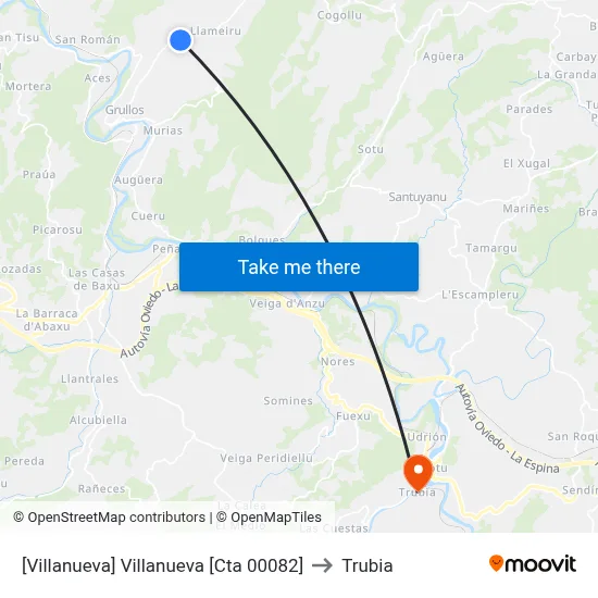 [Villanueva]  Villanueva [Cta 00082] to Trubia map