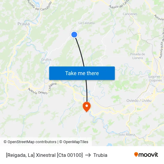 [Reigada, La]  Xinestral [Cta 00100] to Trubia map