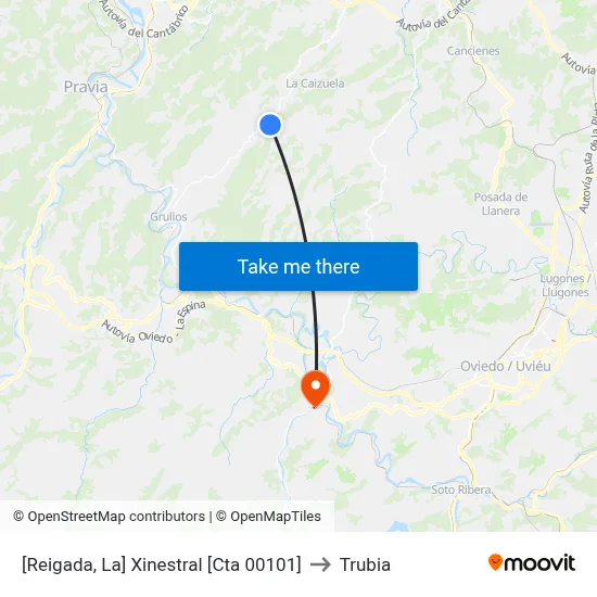 [Reigada, La]  Xinestral [Cta 00101] to Trubia map