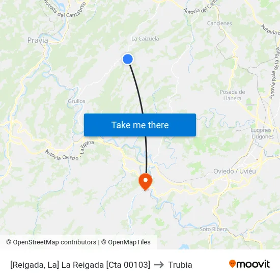 [Reigada, La]  La Reigada [Cta 00103] to Trubia map
