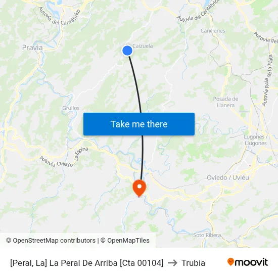 [Peral, La]  La Peral De Arriba [Cta 00104] to Trubia map