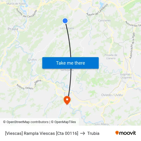 [Viescas]  Rampla Viescas [Cta 00116] to Trubia map